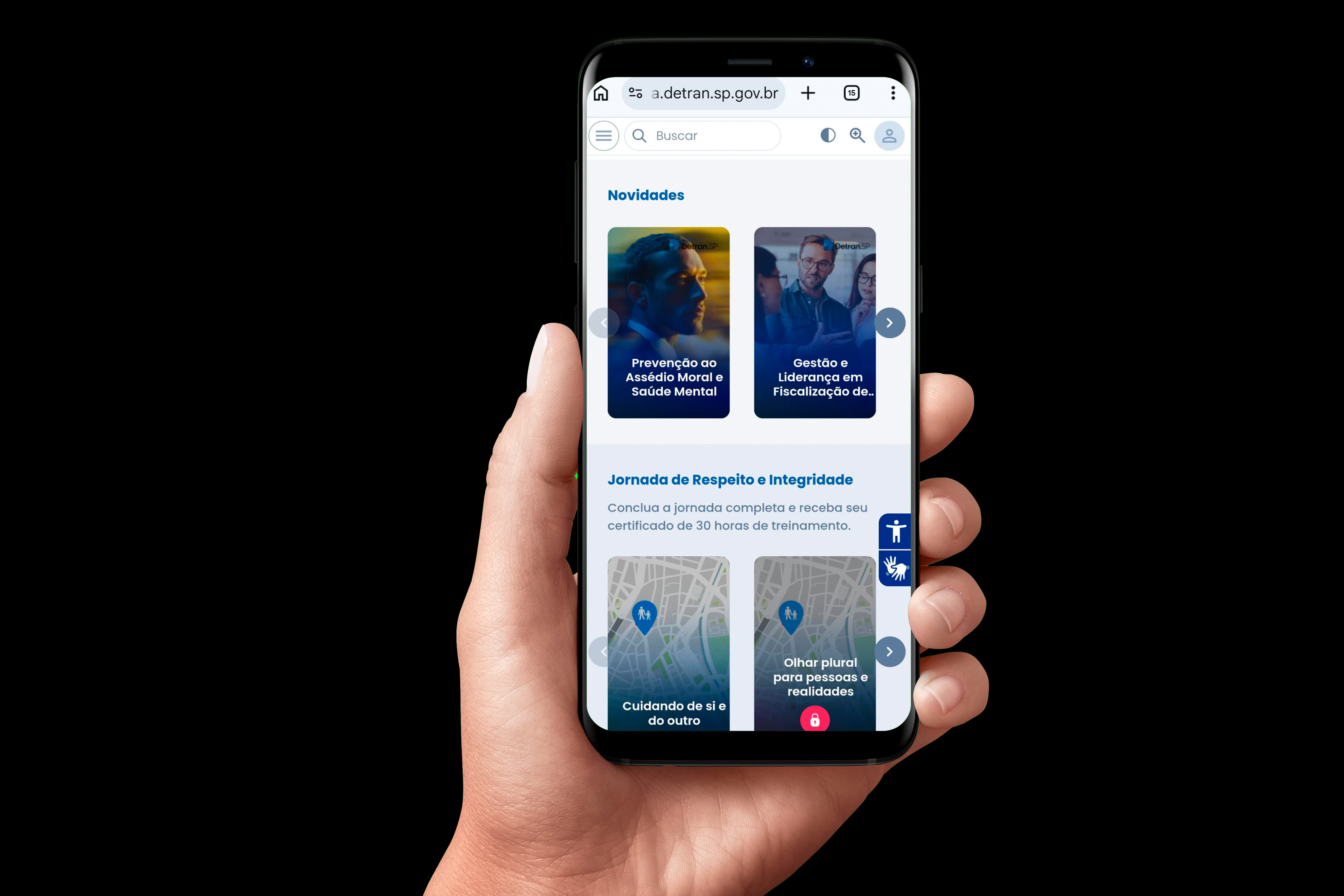 Dispositivos móveis exibindo o portal EPT